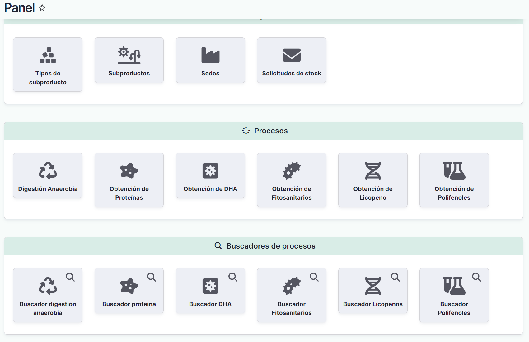 Pantalla Dashboard principal