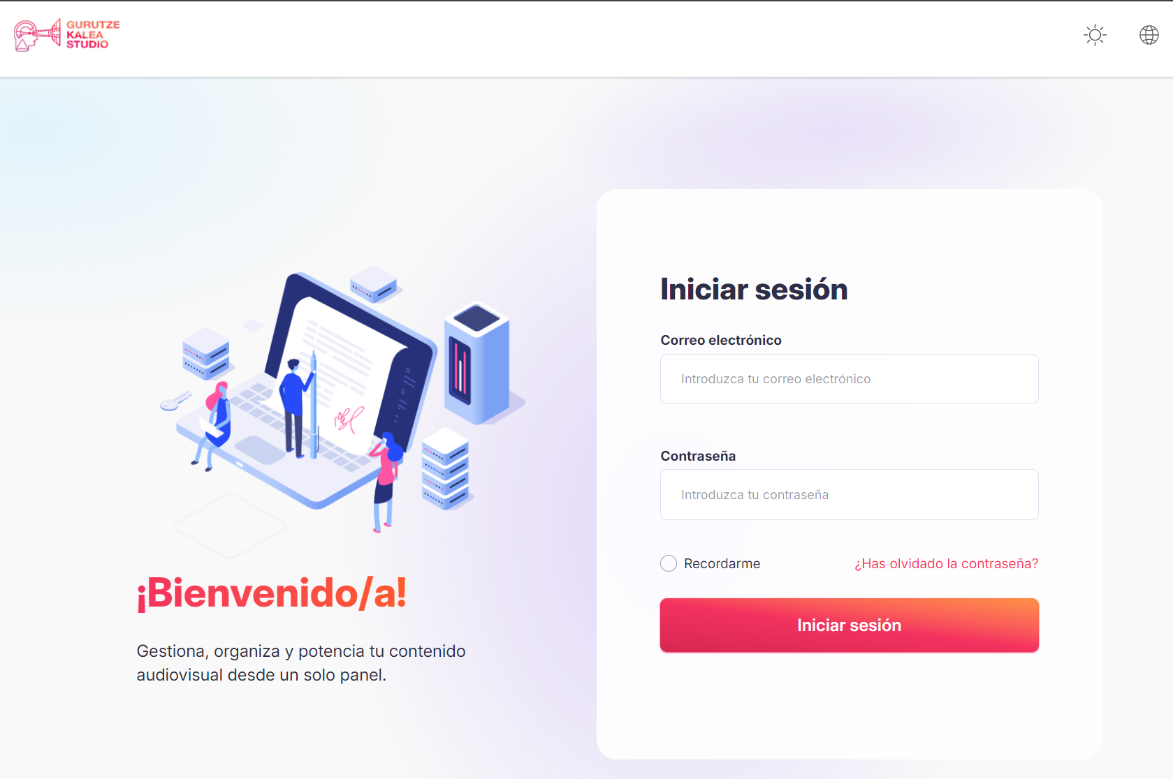 Pantalla de acceso