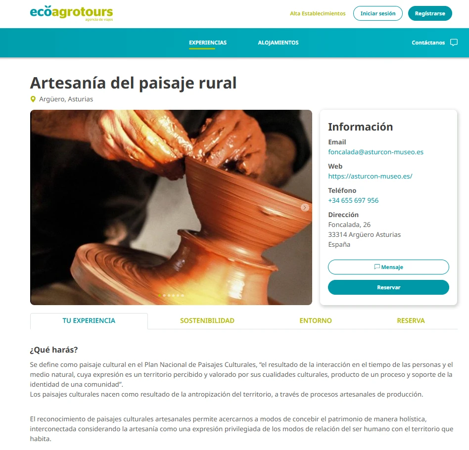 Detalle de una experiencia