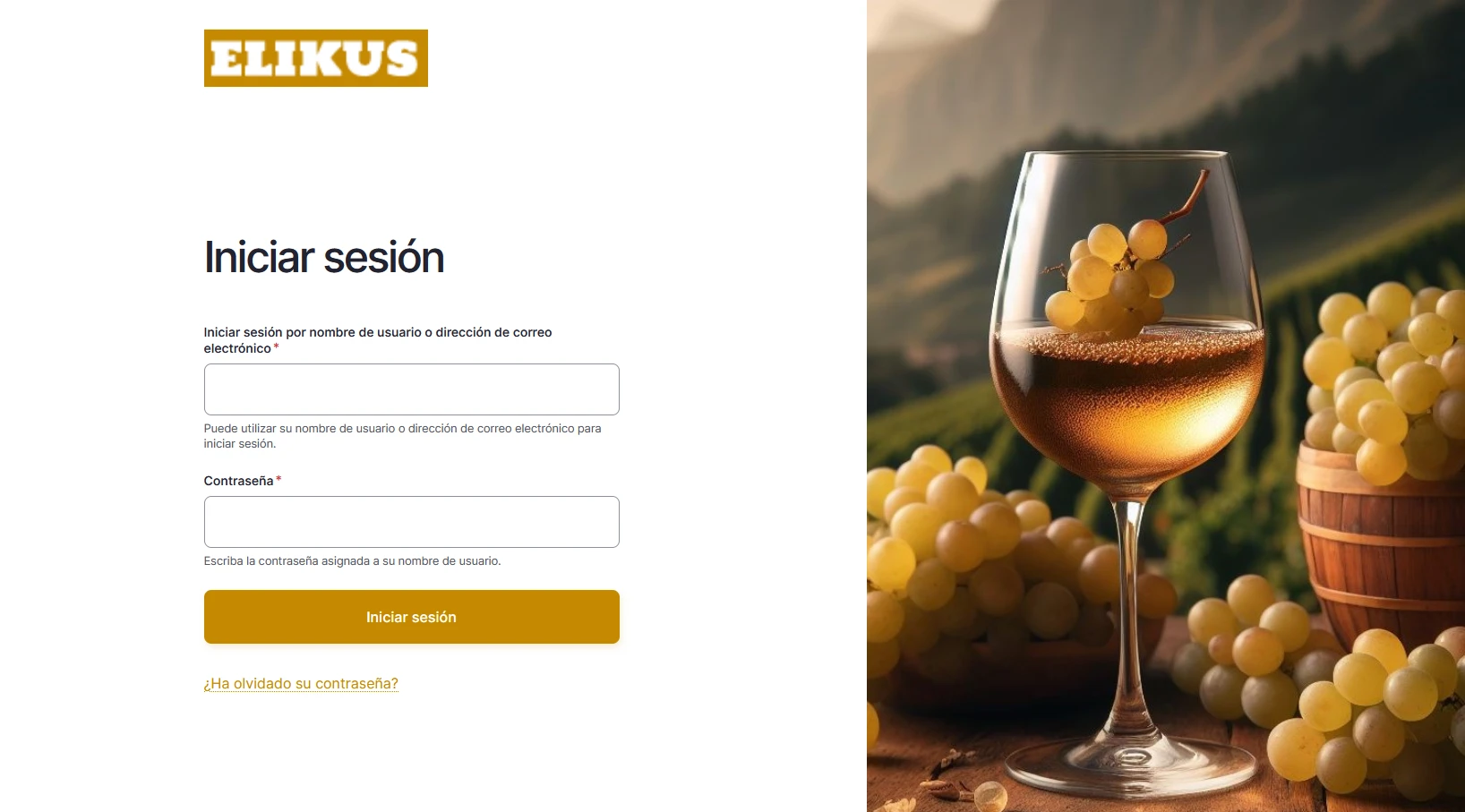 Pantalla de acceso al aplicativo ELIKUS