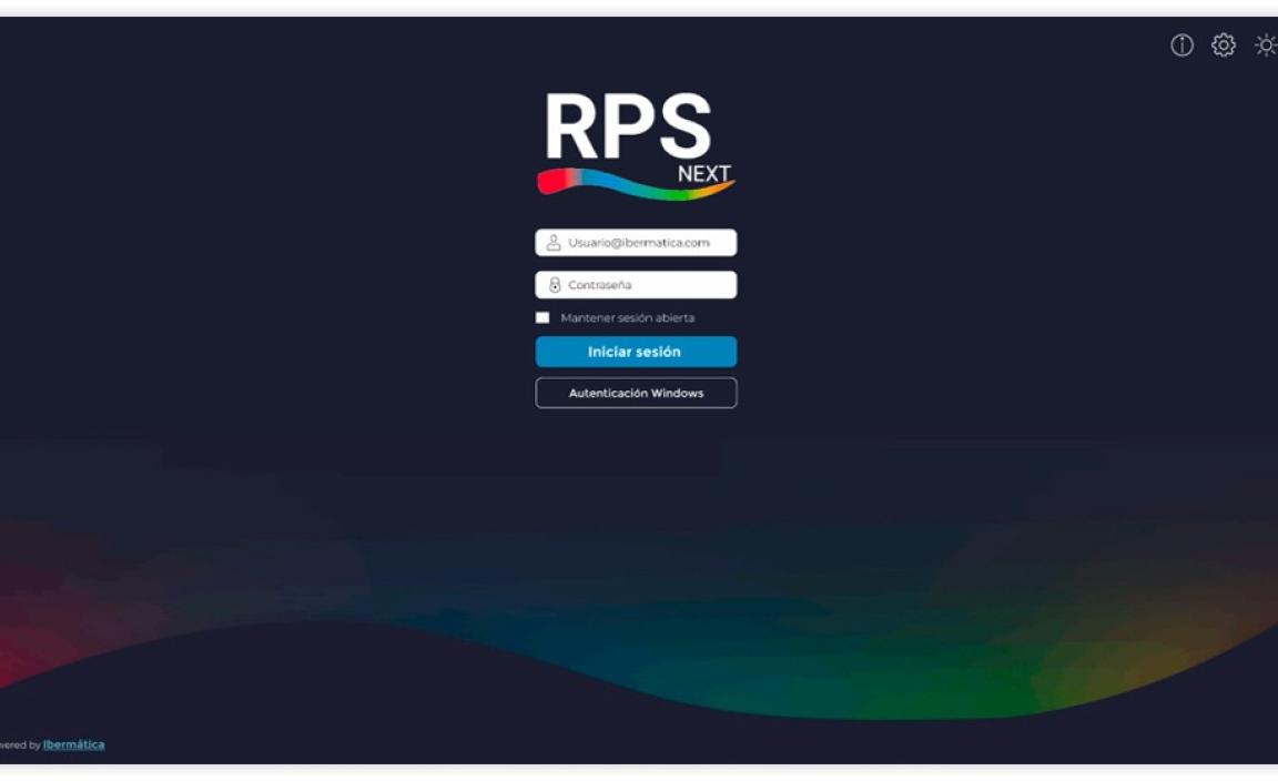 Pantalla de acceso al ERP